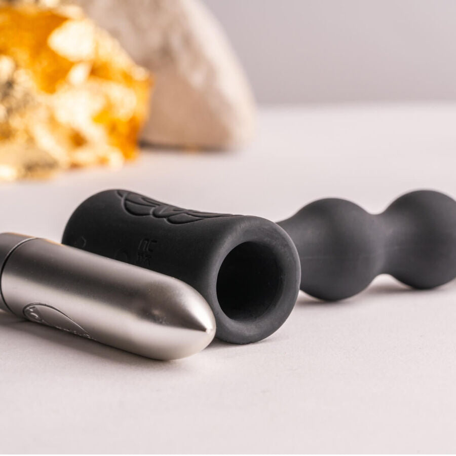 ROCKS-OFF - PETITE SENSATIONS PEARLS PLUG ANALE VIBRATORE NERO