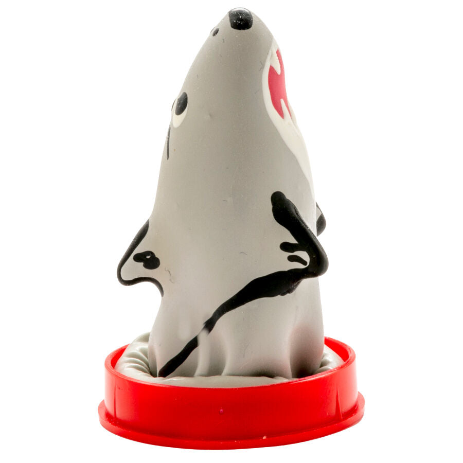 CONDOMERIE - PRESERVATIVI NOVITÀ DIPINTI A MANO MODELLO SHARK 1