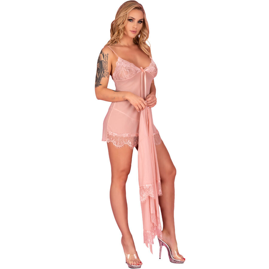LIVCO CORSETTI FASHION - HYEONA 1710 BABYDOLL + PERIZOMA ROSA M