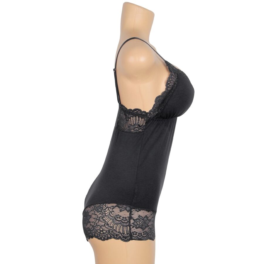 SUBBLIME - ORSACCHIOTTO CON DETTAGLI IN PIZZO FLOREALE NERO L/XL