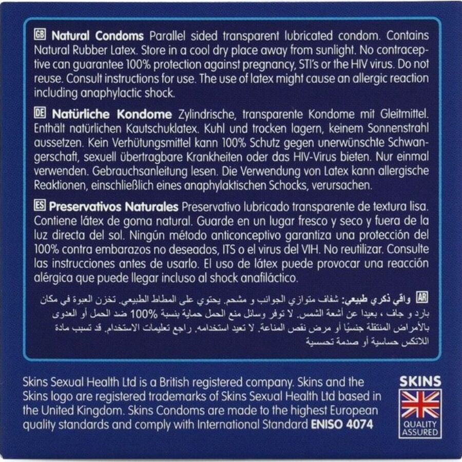 SKINS - PRESERVATIVI NATURALI PREMIUM CONFEZIONE DA 4