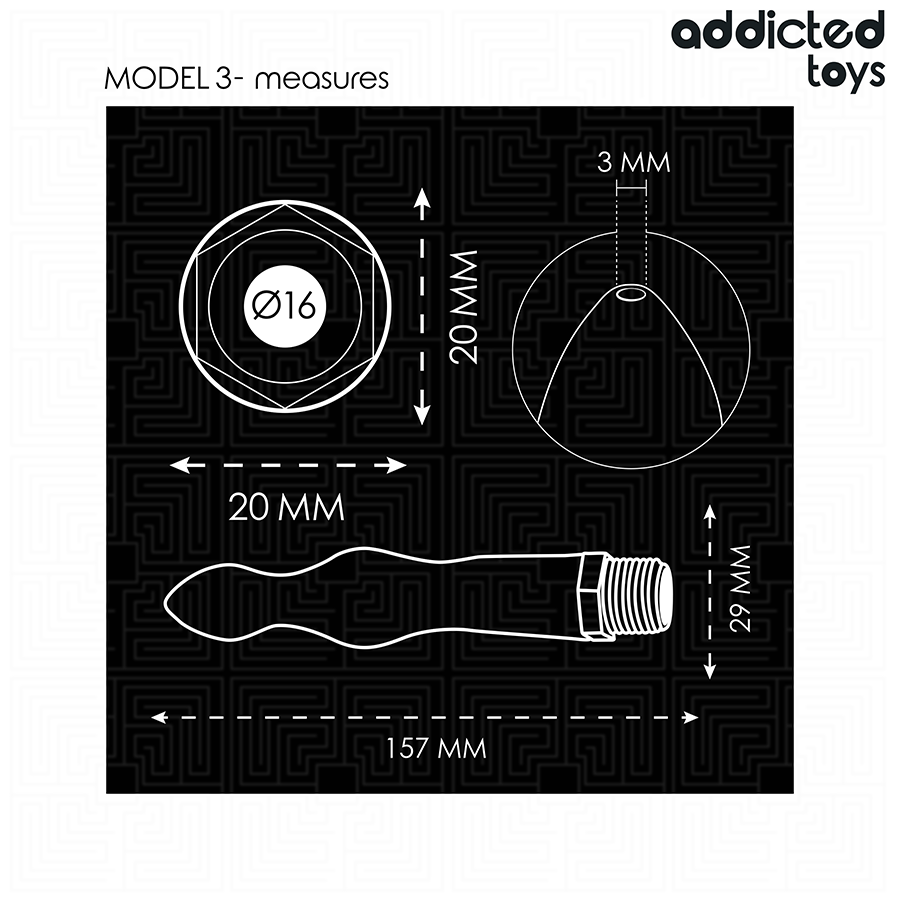 ADDICTED TOYS - PULITORE ANALE CON ADATTATORE UNIVERSALE MODELLO 3