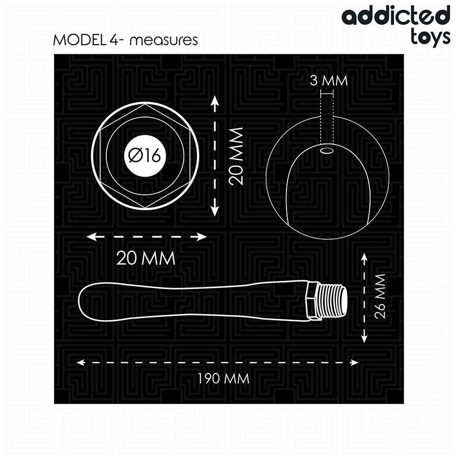 ADDICTED TOYS - PULITORE ANALE CON ADATTATORE UNIVERSALE MODELLO 4