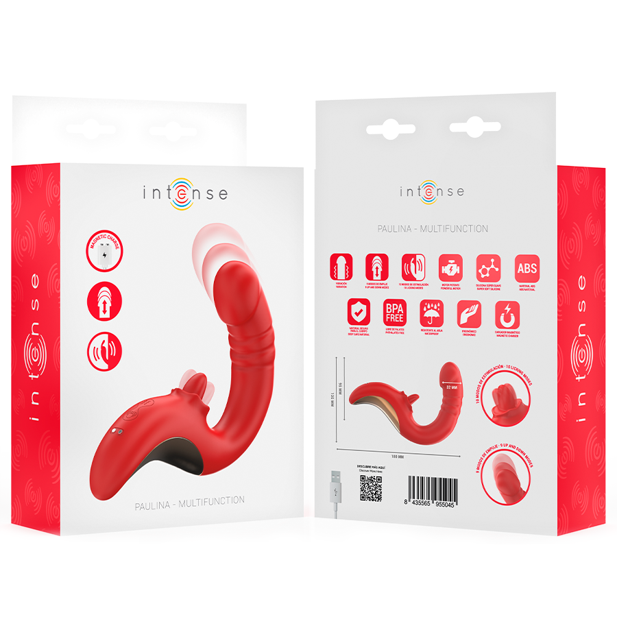 INTENSE - PAULINA VIBRATORE E STIMOLATORE A FORMA DI U ROSSO