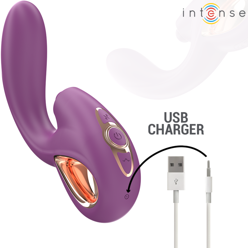 INTENSE - LALI VIBRATORE MULTIFUNZIONE PUNTO G TAPPING & THRUST & VIBRATION VIOLA