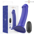 INTENSE - VIBRATORE VICTORIA CON VENTOSA 10 VIBRAZIONI BLU SCURO TELECOMANDO