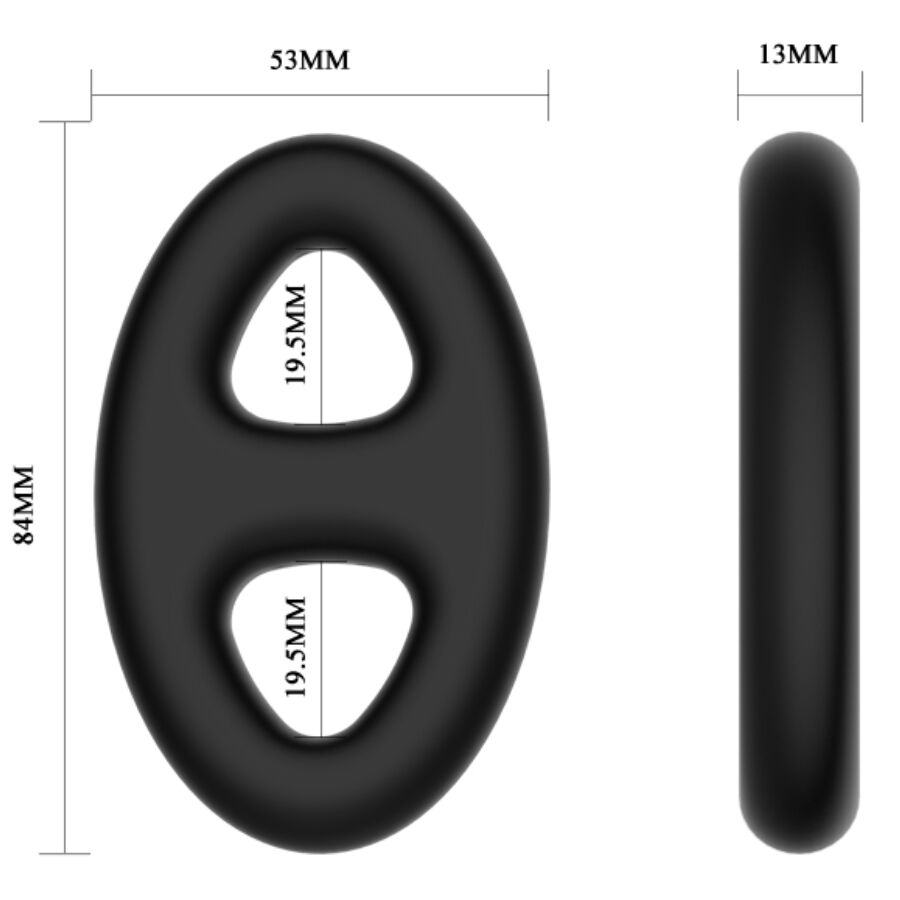 CRAZY BULL - ANELLO DOPPIO OVALE IN SILICONE