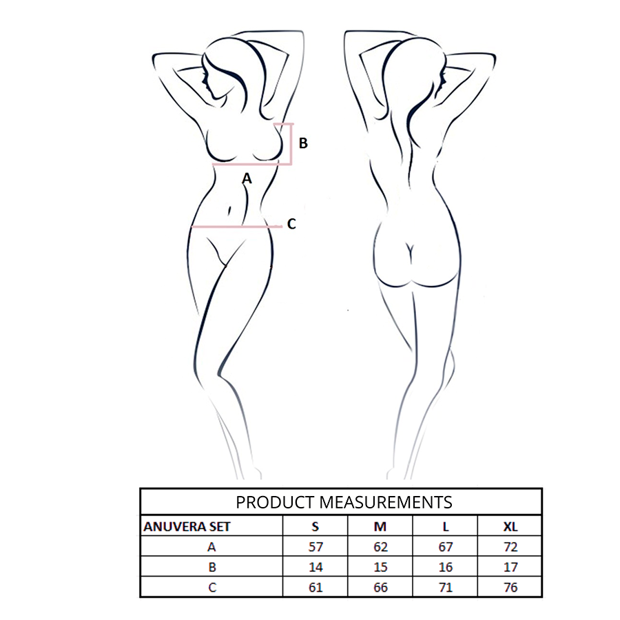 PASSION - ANUVERA REGGISENO + PERIZOMA NERO S/M
