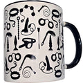 DIABLO PICANTE - TAZZA BONDAGE BIANCA CON MANICO NERO 370 ML