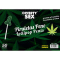 DIABLO GOLOSO - 50 LECCA-LECCA A FORMA DI PENE AROMA DI CANNABIS