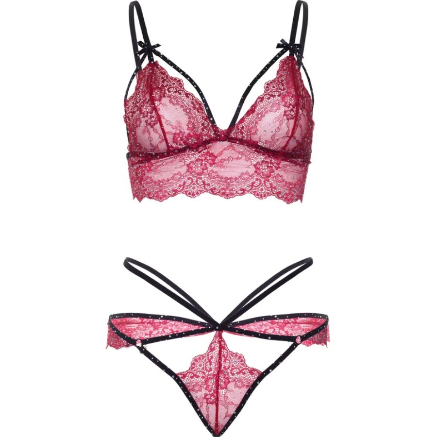 LEG AVENUE - 81623 REGGISENO + PERIZOMA BORDEAUX TAGLIA S