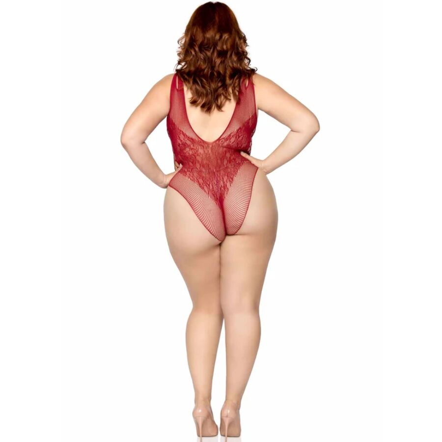 LEG AVENUE - 81641X BODY SENZA CUCITURE BORDEAUX TAGLIA 1X/2X