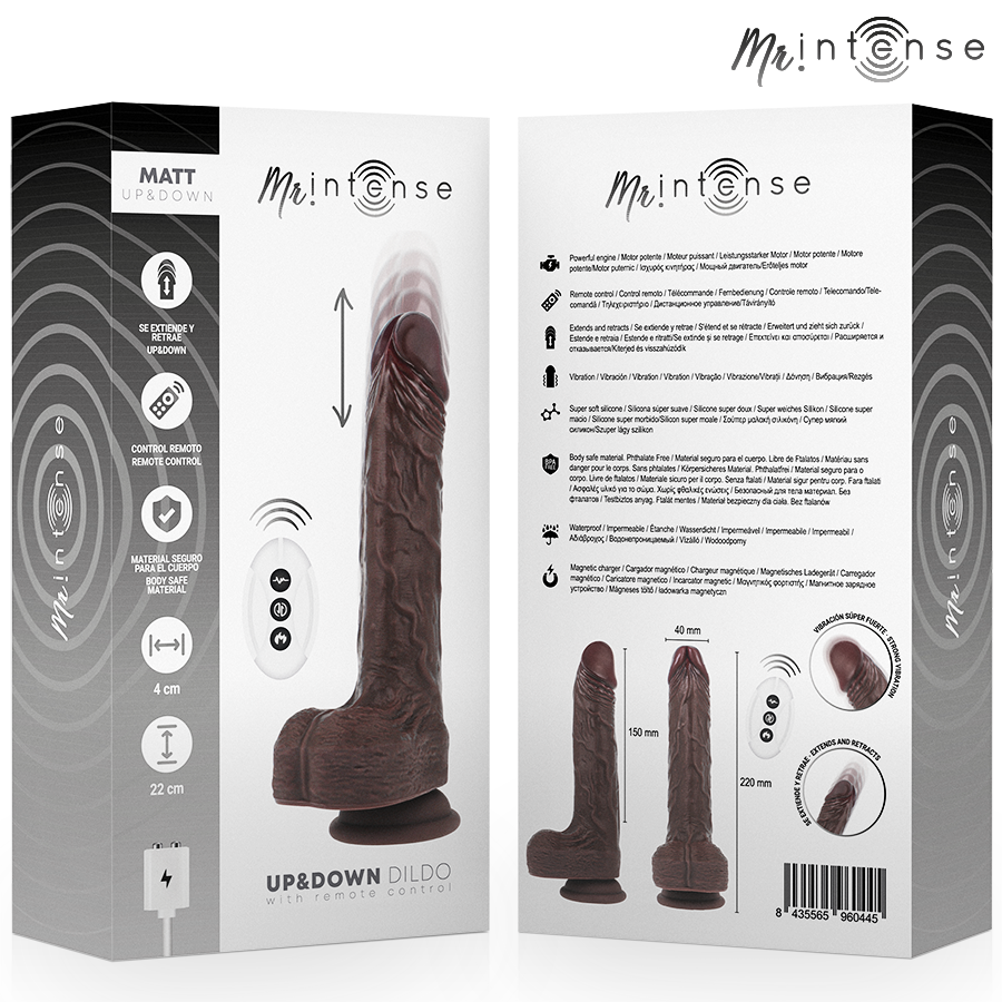 MR INTENSE - MATT REALISTICO MULTIFUNZIONE CON VIBRAZIONE SU E GIÙ TELECOMANDO 22 CM -O- 4 CM