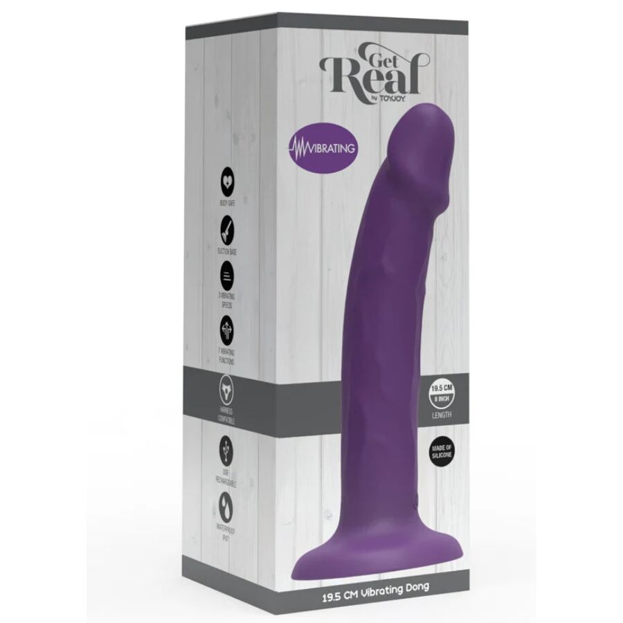 GET REAL - DILDO VIBRANTE IN SILICONE REALISTICO VIOLA 19,5 CM