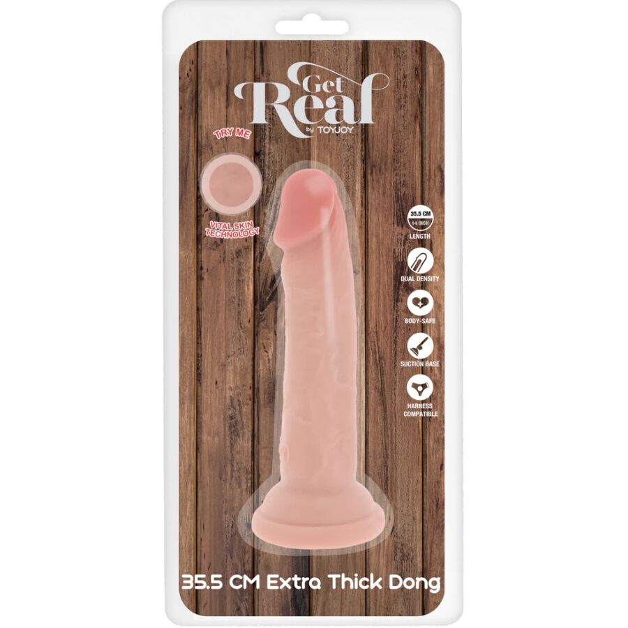 GET REAL - DONG DELUXE IN TPE A DOPPIA DENSITÀ 35,5 CM