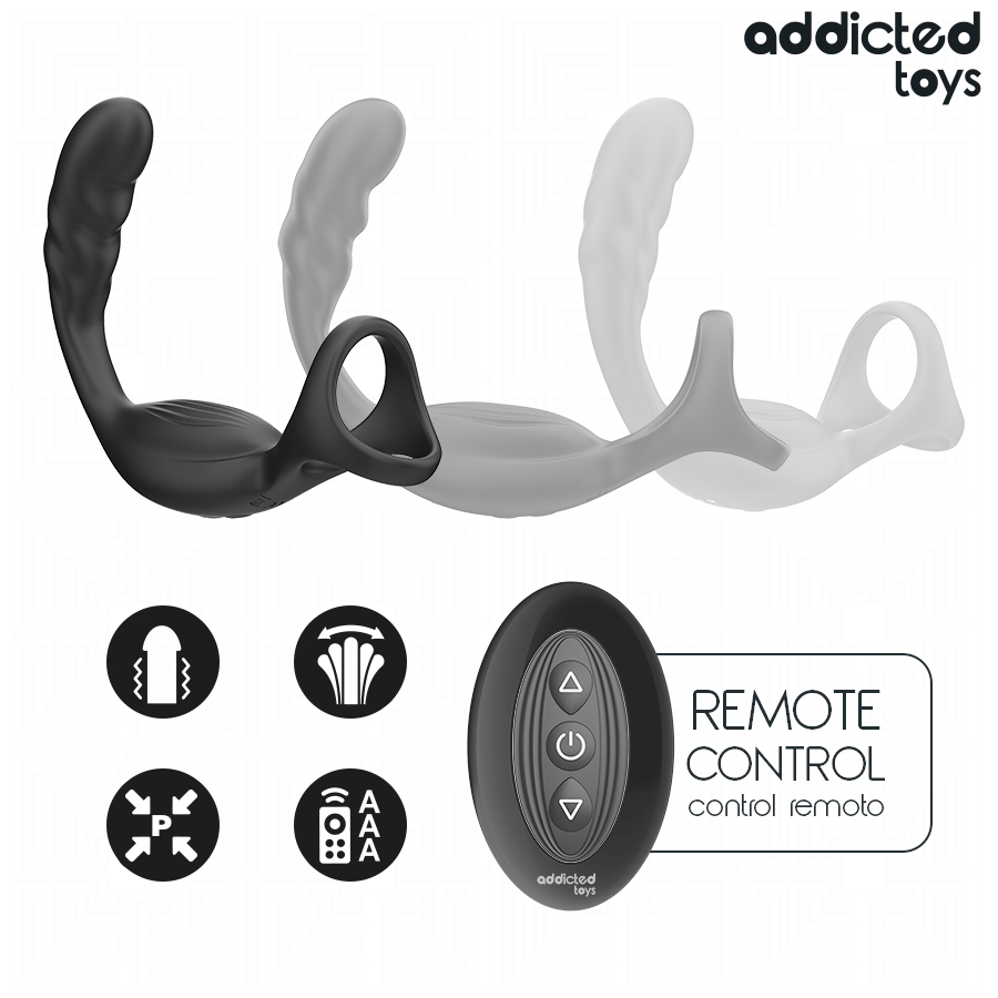 ADDICTED TOYS - ANELLO PER IL PENE PROSTATICO DOPPIO CON TELECOMANDO