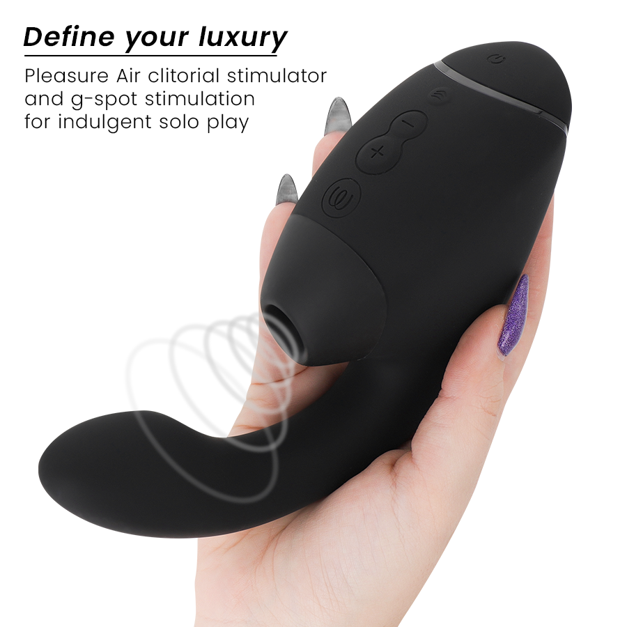 WOMANIZER - DUO NEXT STIMOLATORE DOPPIO CLITORIDEO E PUNTO G NERO