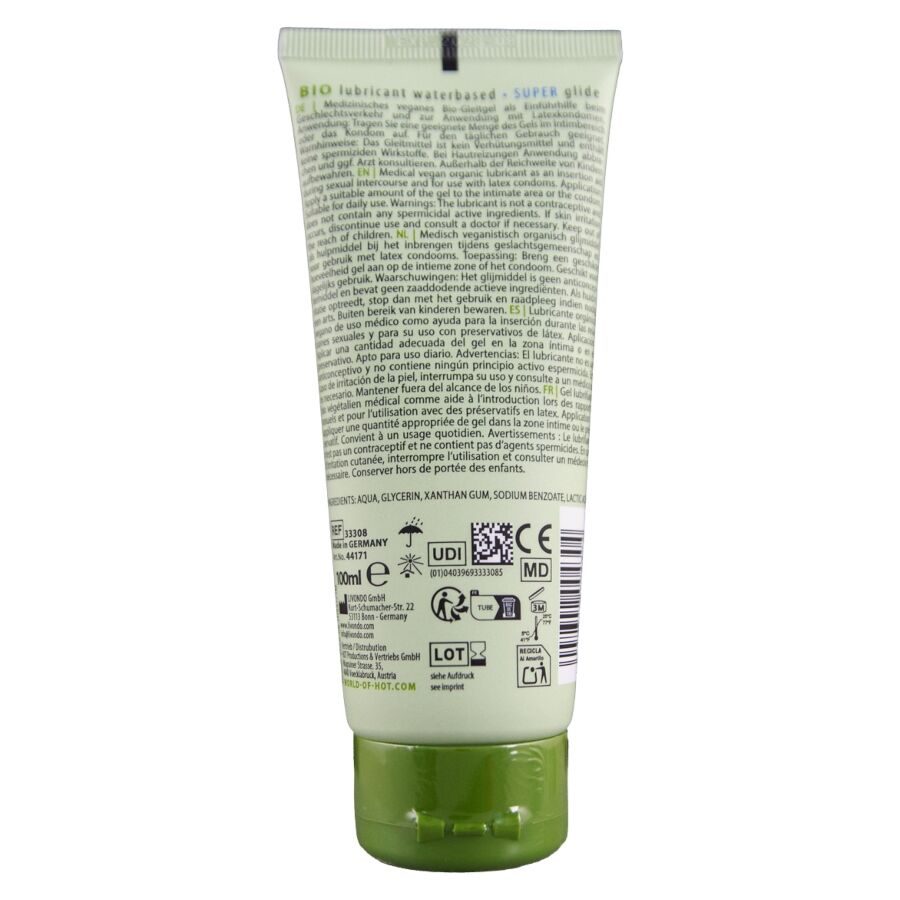 HOT - LUBRIFICANTE BIO A BASE D'ACQUA SUPERGLIDE 100 ML