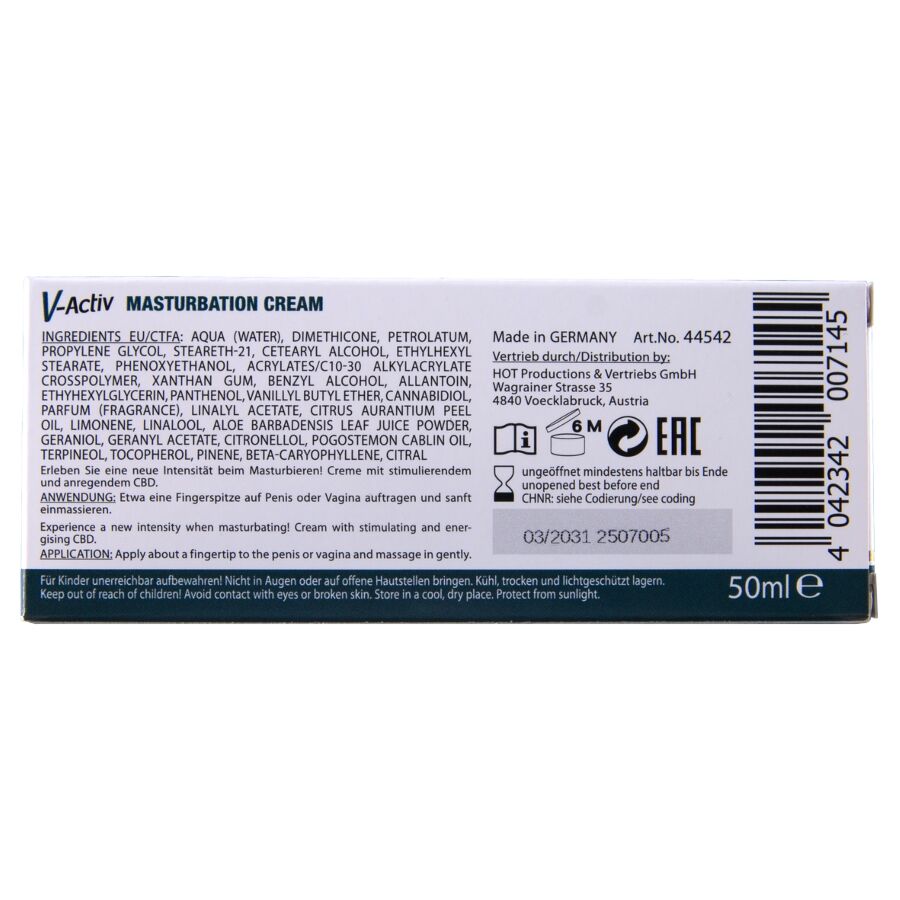 HOT - CREMA PER LA MASTURBAZIONE CON CBD - UNISEX 100ML