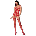 PASSION - WOMAN BS067 BODYSTOCKING ROSSO TAGLIA UNICA