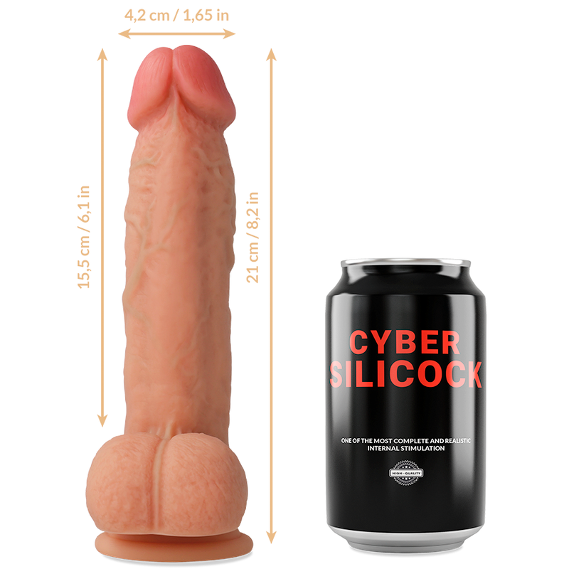 CYBER SILICOCK - STRAP-ON SAUL IN SILICONE LIQUIDO CON 3 ANELLI IN OMAGGIO 15.5 CM -O- 4.2 CM